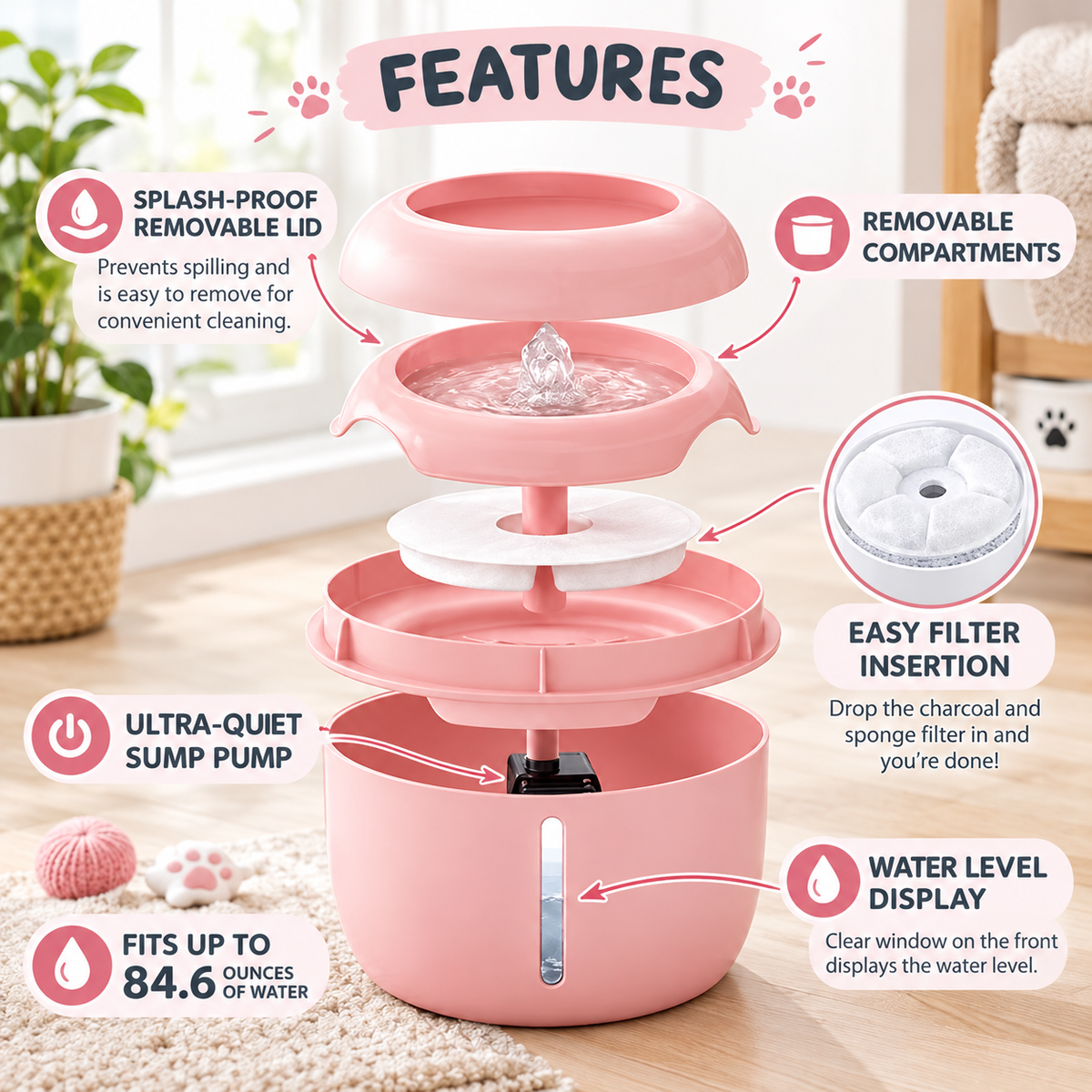PureFlow Pet Water Fountain